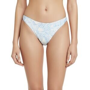 Faithfull The Brand Palmero Paisley Bikini Bottom Powder Blue NWT Women Size XL